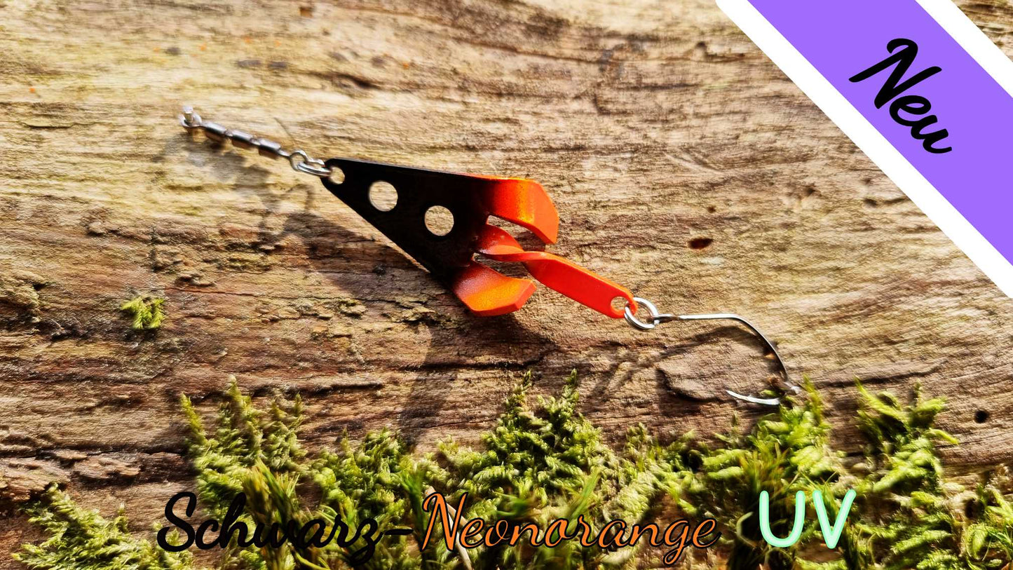Flügelblinker 4,0 cm Schwarz-Neonorange UV