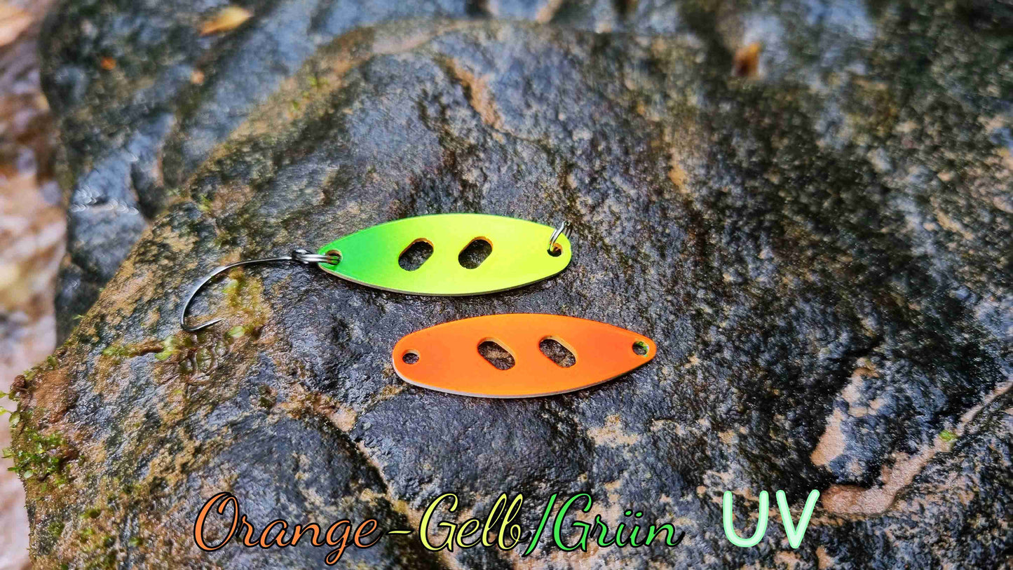 Raindrop 3,0 cm Orange-Gelb/Gruen/UV
