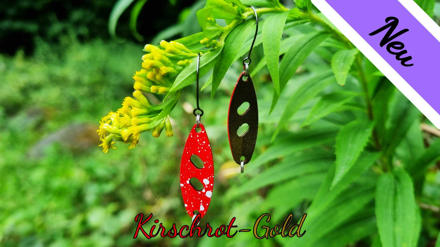 Raindrop 3,0 cm Kirschrot-Gold