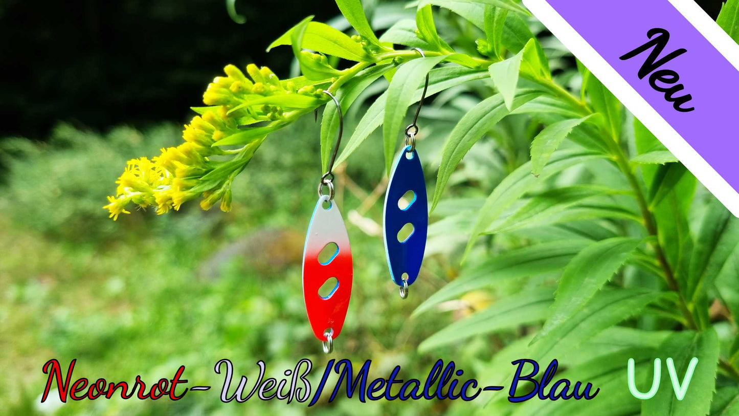Raindrop 3,0 cm Neonrot-Weiß/Metallic UV