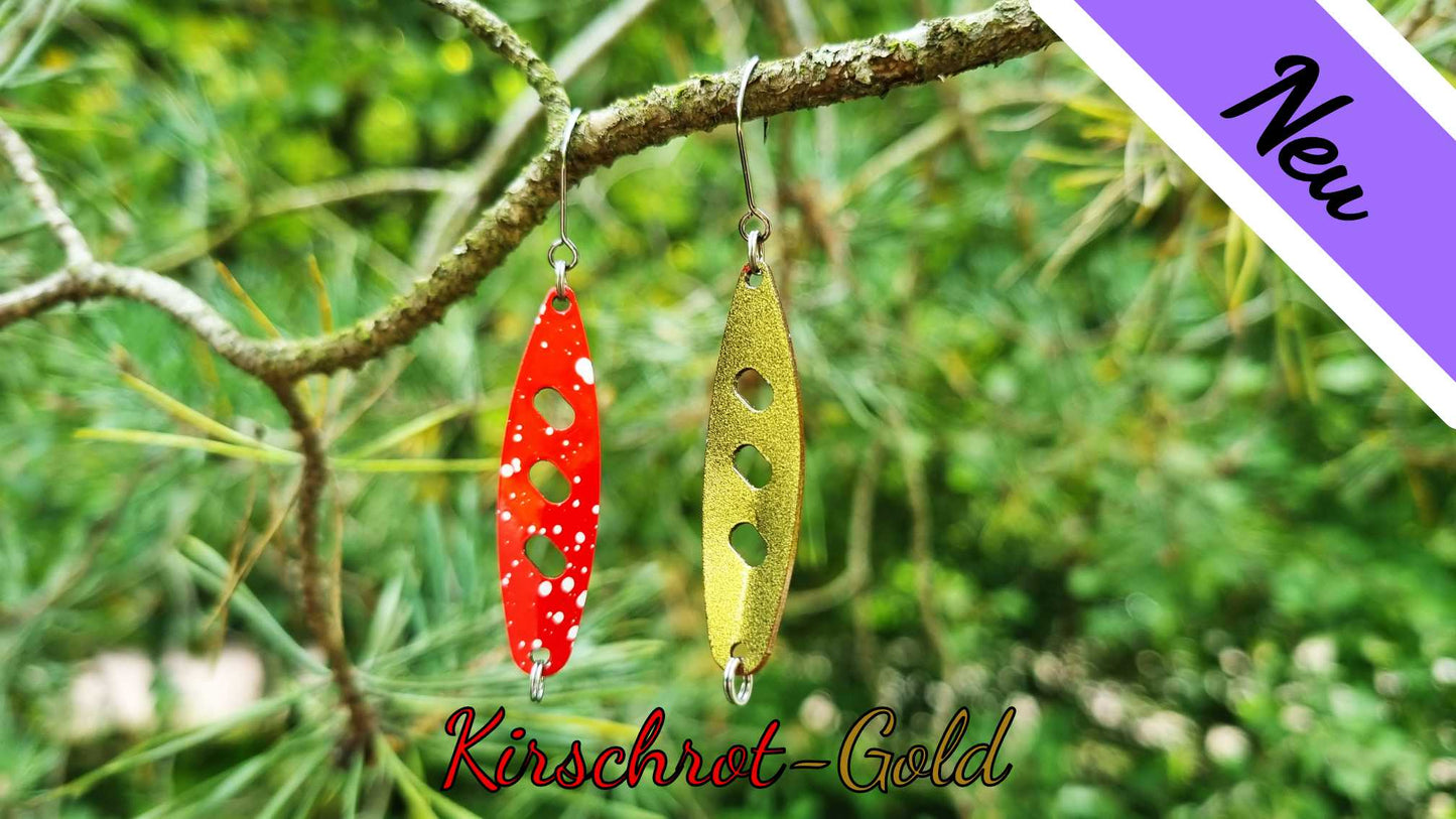 Raindrop 3,0 cm Kirschrot-Gold