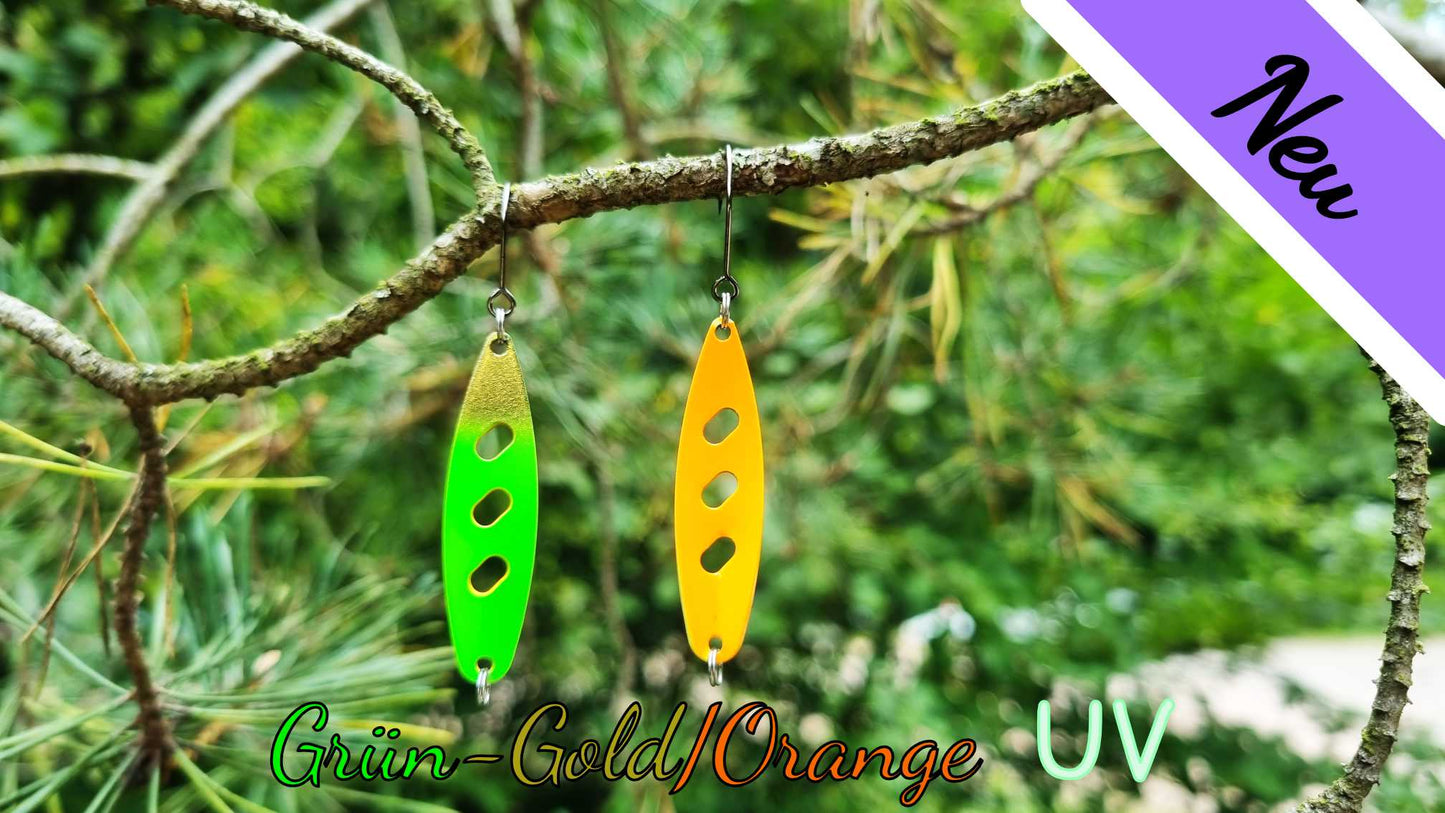 Raindrop 3,0 cm Grün-Gold/Orange UV