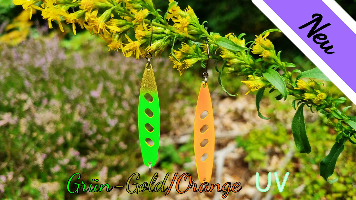 Raindrop 5,0 cm Grün-Gold/Orange UV
