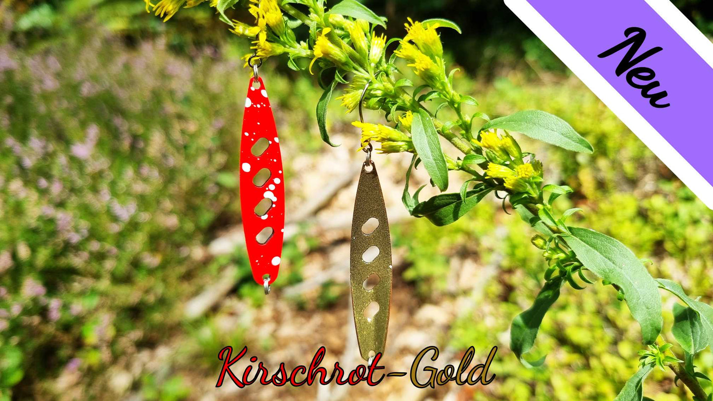 Raindrop 5,0 cm Kirschrot-Gold