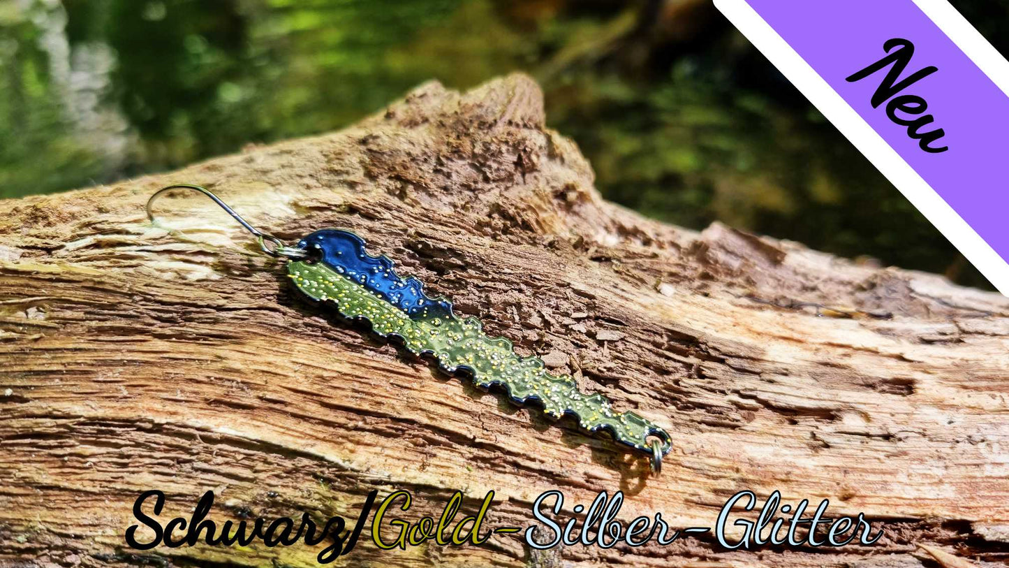 Trout Saw 3,0 cm Schwarz/Gold-Silber-Glitter