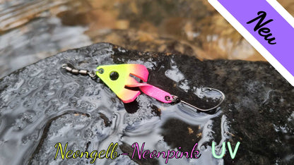 Flügelblinker 3,0 cm (lackiert) Neongelb-Neonpink UV