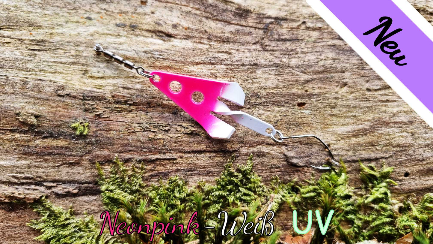Flügelblinker 4,0 cm Neonpink-Weiß UV