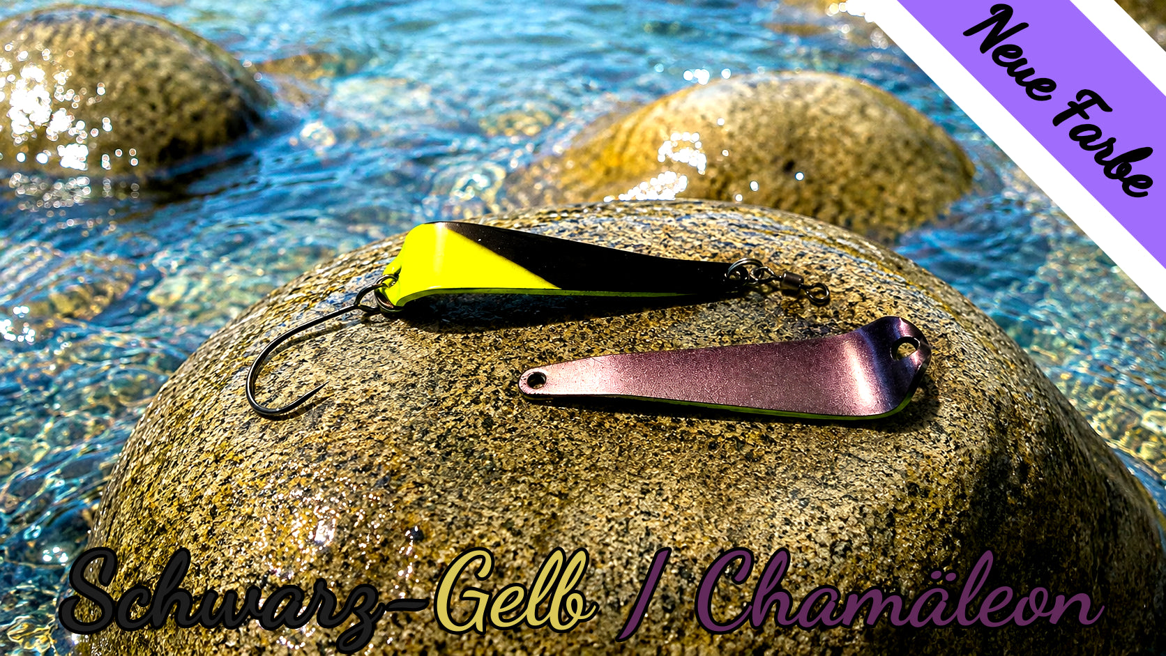 Forellen Aktivka 4,5 cm (lackiert) Schwarz-Gelb / Chamäleon