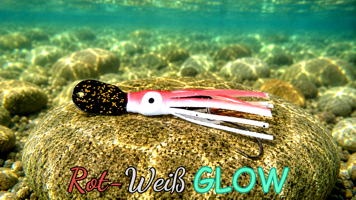 OGI 4,5 cm (lackiert) - schwarz lackiert Rot-Weiß GLOW