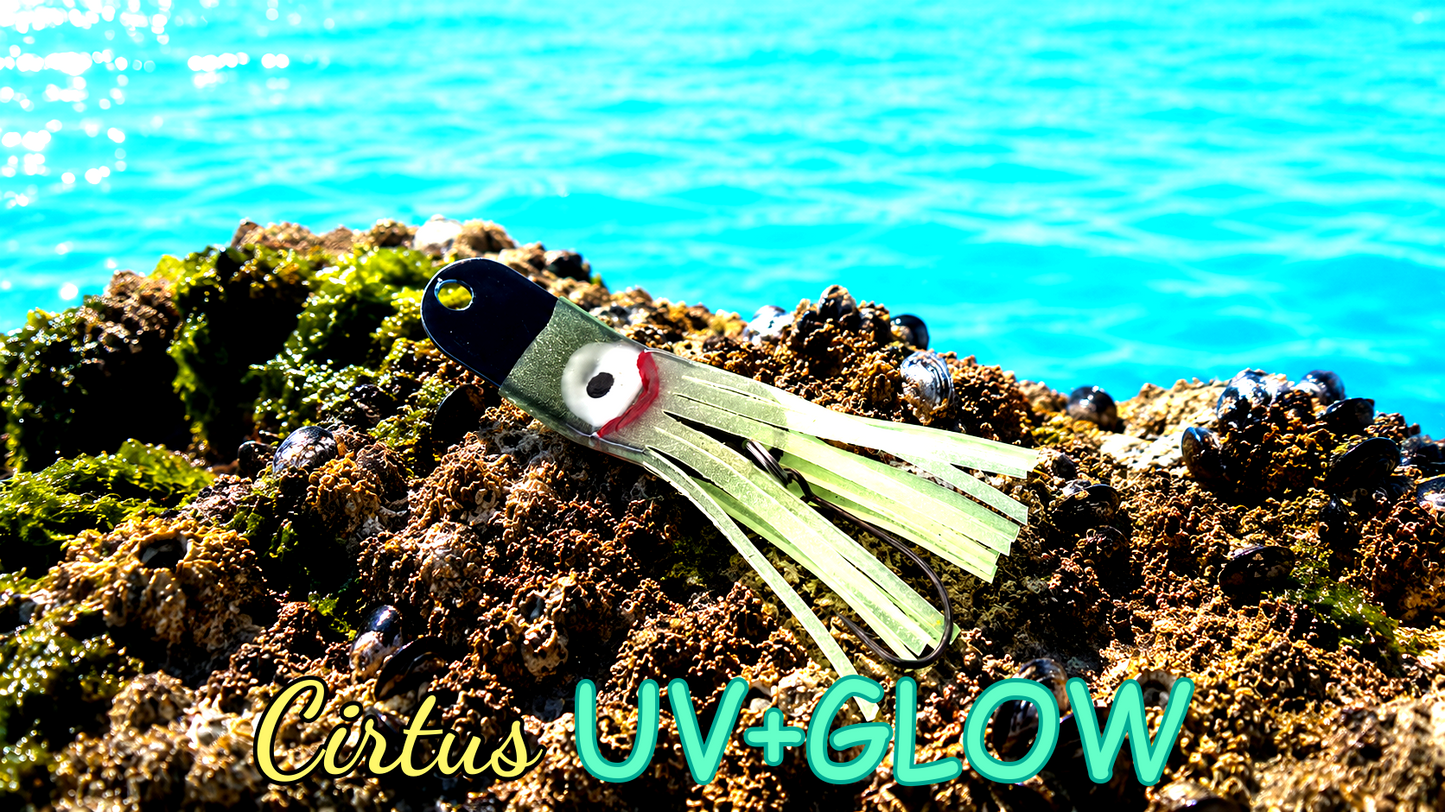 Oktopus Leaf 3,6 cm (lackiert) - schwarz lackiert Citrus UV+GLOW