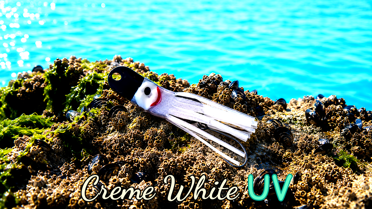 Oktopus Leaf 3,6 cm (lackiert) - schwarz lackiert Creme White UV