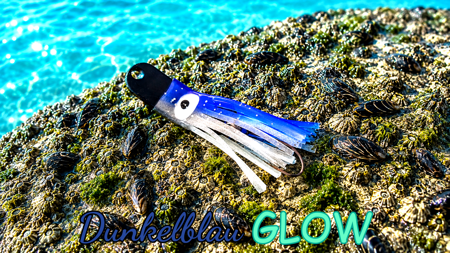 Oktopus Leaf 3,6 cm (lackiert) - schwarz lackiert Dunkelblau GLOW