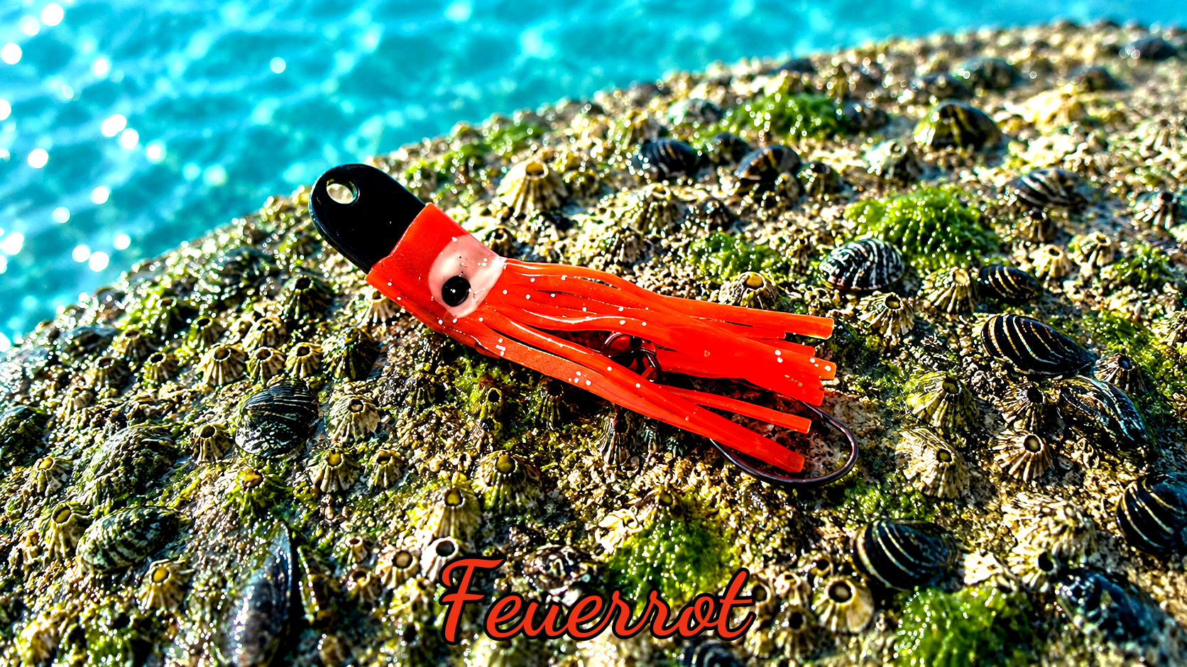 Oktopus Leaf 3,6 cm (lackiert) - schwarz lackiert Feuerrot