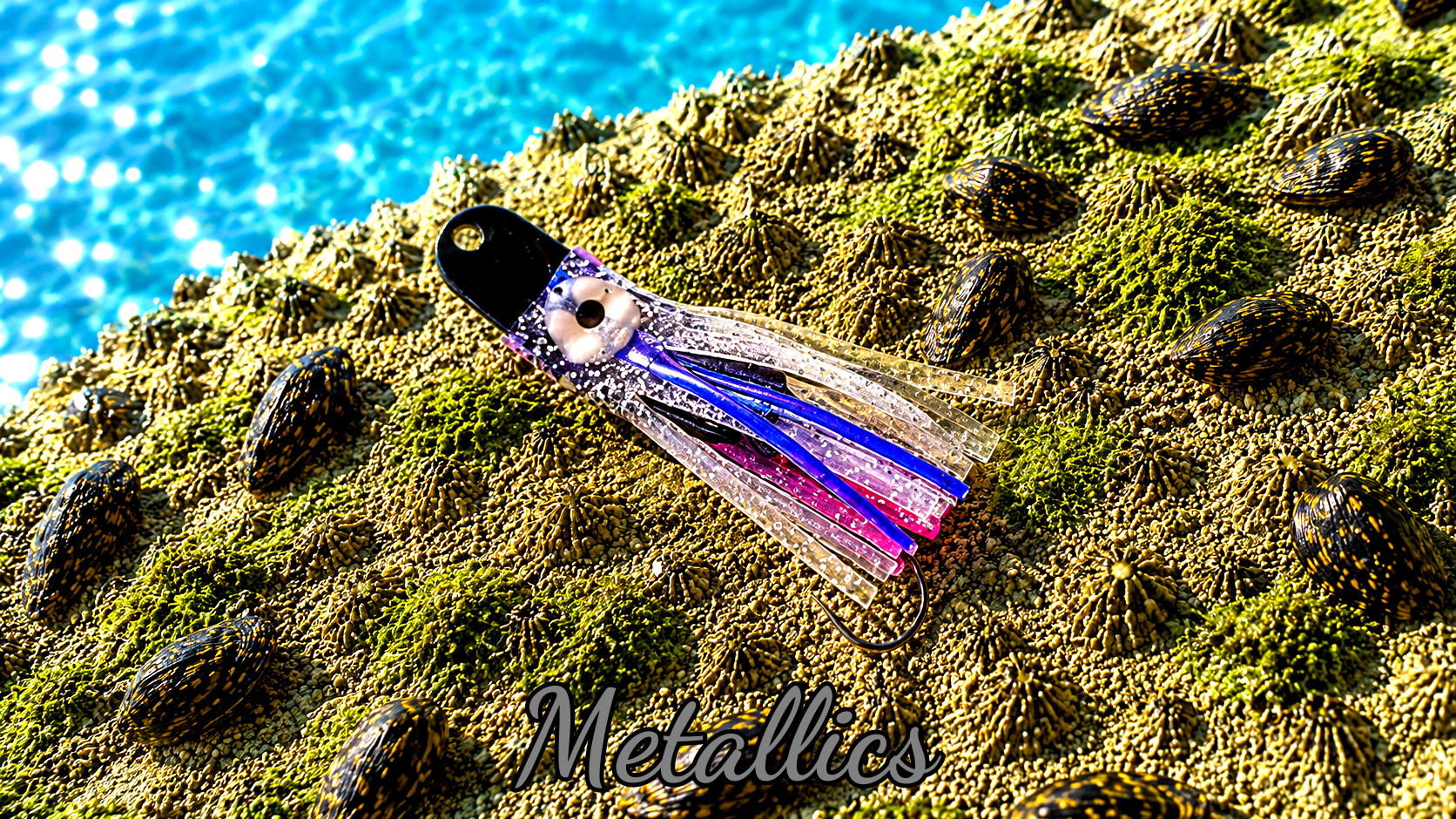 Oktopus Leaf 3,6 cm (lackiert) - schwarz lackiert Metallics
