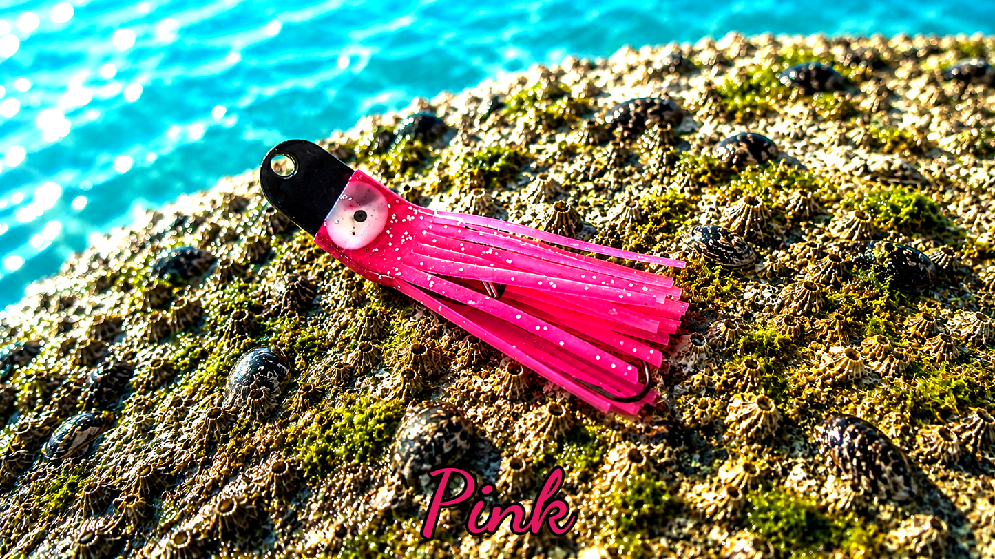 Oktopus Leaf 3,6 cm (lackiert) - schwarz lackiert Pink