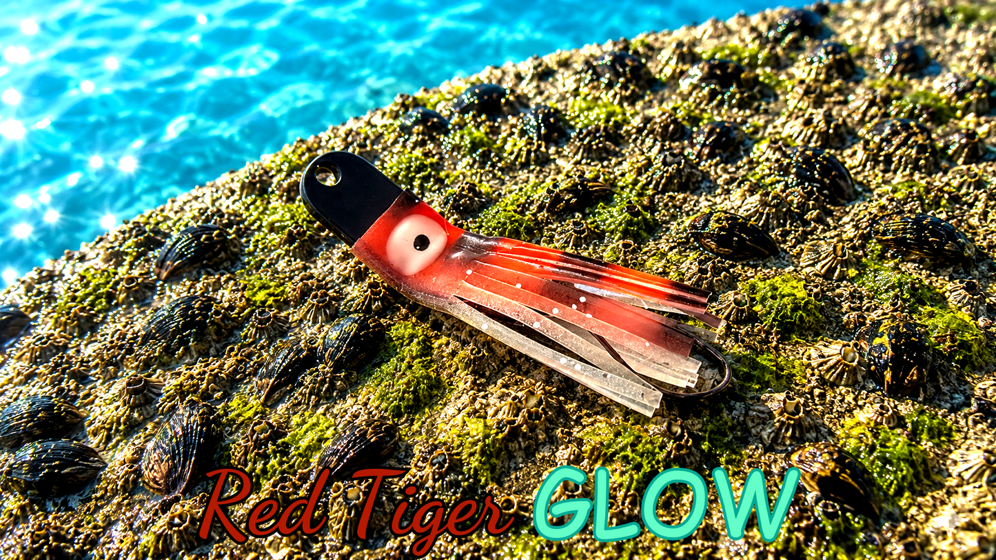 Oktopus Leaf 3,6 cm (lackiert) - schwarz lackiert Red Tiger GLOW