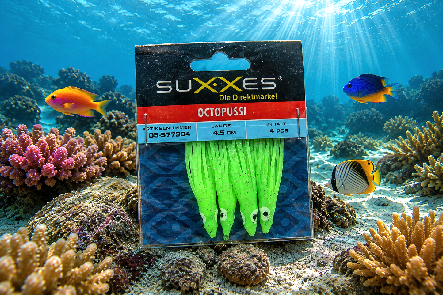 Original Suxxes Oktopussi 4,5cm Grün GLOW