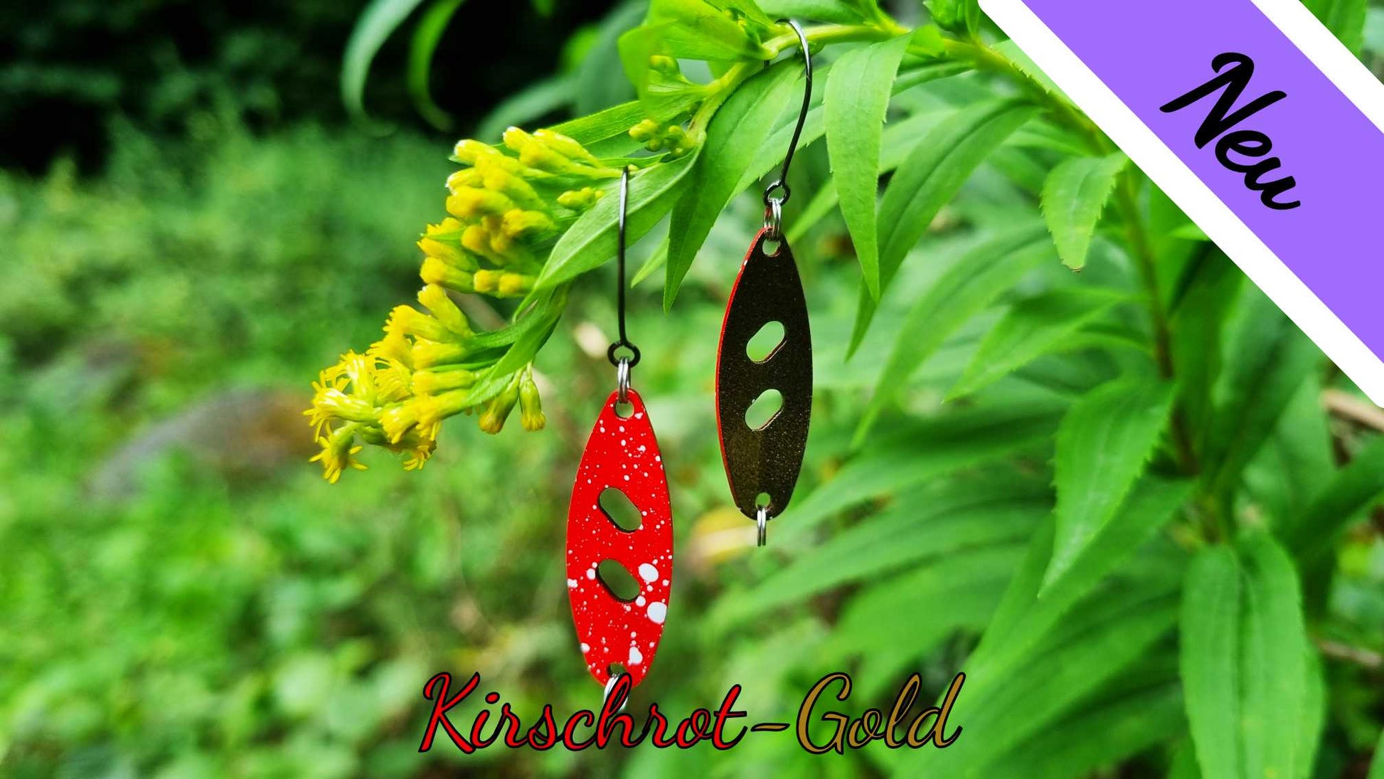 Raindrop 3,0 cm Kirschrot-Gold