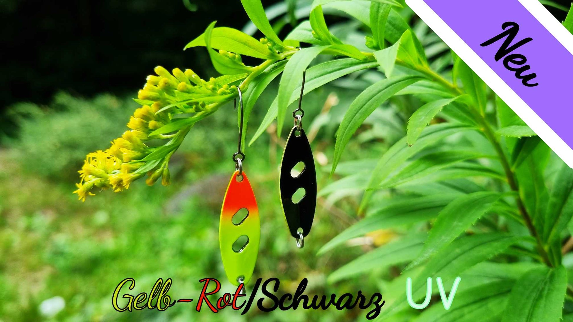 Raindrop 3,0 cm Gelb-Rot/Schwarz UV