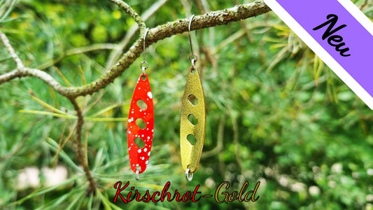 Raindrop 3,0 cm Kirschrot-Gold