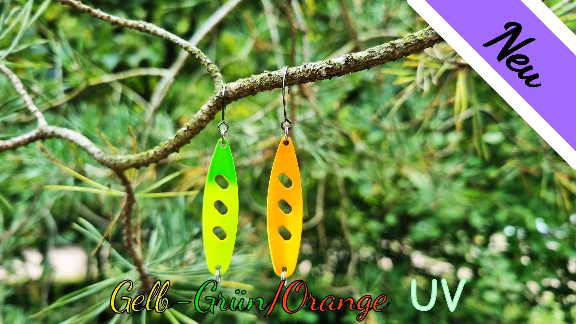 Raindrop 3,0 cm Gelb-Grün/Orange UV