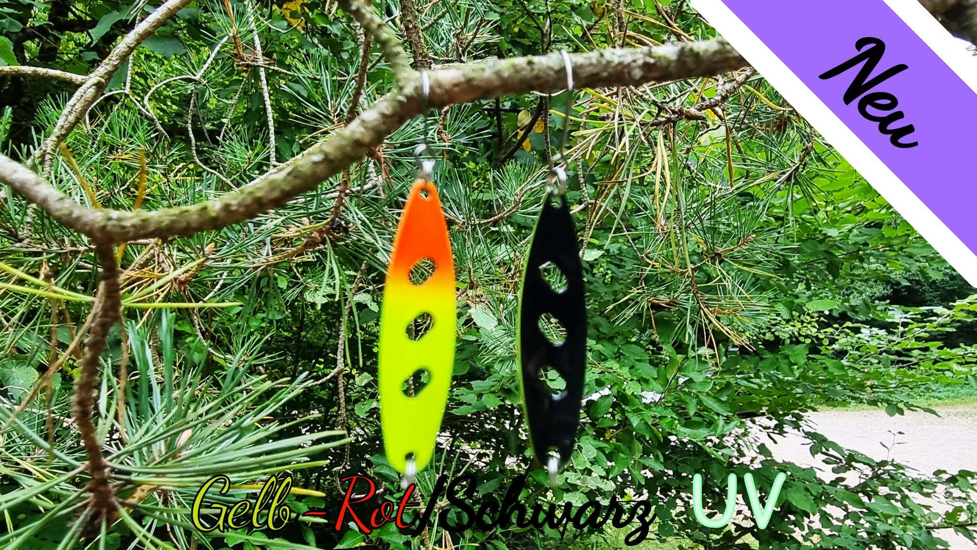 Raindrop 3,0 cm Gelb-Rot/Schwarz UV