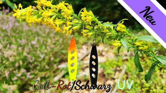 Raindrop 5,0 cm Gelb-Rot/Schwarz UV